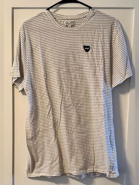 Banks Journal Striped Tee XL White Black Heart Logo Surf Skate Cotton